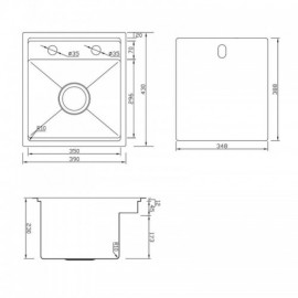 304 Stainless Steel Hidden Sink With Hot And Cold Folding Faucet