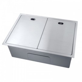 Single Undermount Sink With Plate Cover 304 Stainless Steel For Kitchen