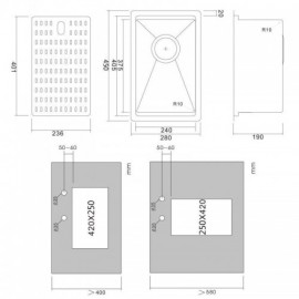 304 Stainless Steel Single Sink With Drain Plate Cover Drain Basket