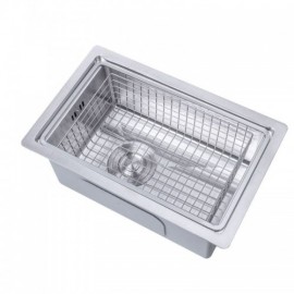 304 Stainless Steel Single Sink With Drain Plate Cover Drain Basket