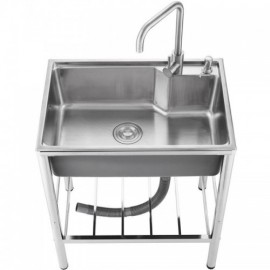 Mobile Sink With Support In 304 Stainless Steel Without/With Faucet