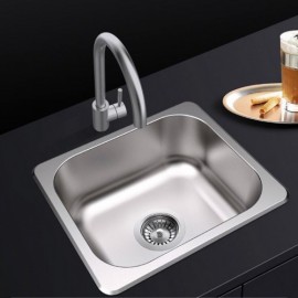 Small Single Bowl Sink In Silver 304 Stainless Steel For Kitchen Without/With Faucet