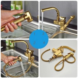 Gold Stainless Steel Sink With Steel Drain Soap Dispenser