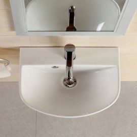 White Wall-Mounted Ceramic Sink For Bathroom Toilet