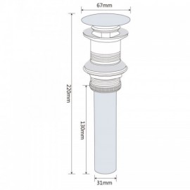 Countertop Washbasin In Round Tempered Glass With Drain Pipe Mounting Ring