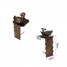 Brown Tempered Glass Sink Set For Bedroom Balcony Bathroom