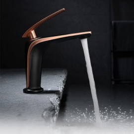 Copper Basin Faucet Single Handle Chrome/Black/Black+Rose Gold