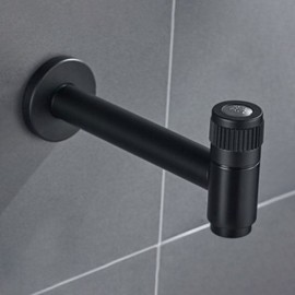 Black/Brushed Nickel Wall-Mounted Faucet In Stainless Steel For Laundry L16Cm