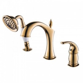 Copper Gold/Chrome Basin Faucet With 1 Handle 3 Hole Spray