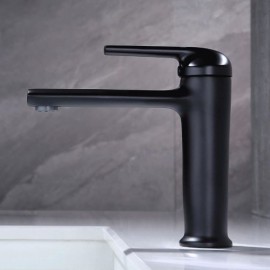 Modern Basin Mixer In Black Copper/Chrome For Bathroom