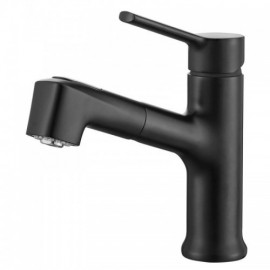 Abs Copper Basin Mixer Faucet With Pull Out Nozzle For Bathroom 4 Styles