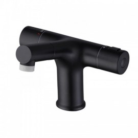 Black Thermostatic Two-Handle Pull-Down Lavatory Faucet