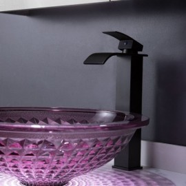 Purple Countertop Washbasin In Round Glass Optional Faucet