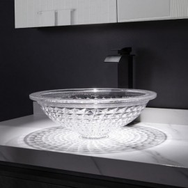 Countertop Washbasin In Transparent Glass Without/With Faucet