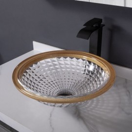 Round Glass Countertop Sink For Hotel Bathroom