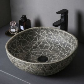 Round Ceramic Basin Postmodern Retro Industrial Style For Bathroom