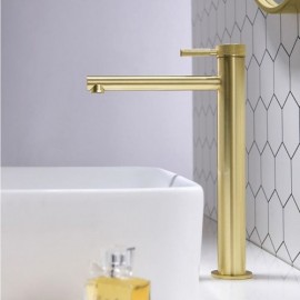 Classic Style Brushed Gold Basin Mixer For Bathroom