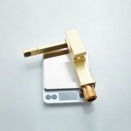 Brushed Gold Washbasin Faucet Cold Hot Water For Bathroom