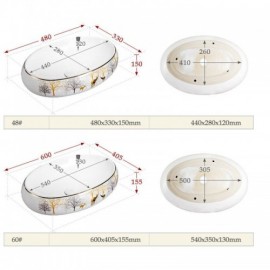 Countertop Ceramic Washbasin For Bathroom Optional Faucet