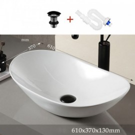 White Ceramic Countertop Sink Simple Modern For Bathroom Toilet