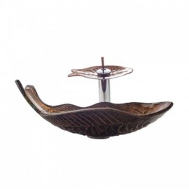 Fish-Shaped Tempered Glass Countertop Washbasin For Bathroom