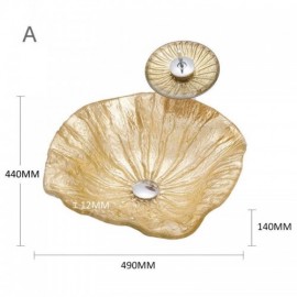 Tempered Glass Lotus Leaf Sink With Waterfall Faucet For Bathroom
