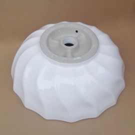 White Spiral Round Ceramic Countertop Sink For Bathroom