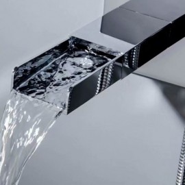 Modern Waterfall Chrome Faucet And Hand Shower