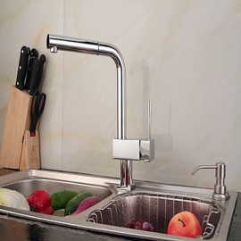 Contemporary Chrome Finish One Hole Single Handle Kitchen Tap