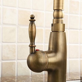 Deck Mounted Single Handle One Hole with Antique Brass Kitchen Tap