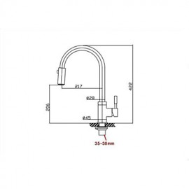 American Standard Deck Mounted Single Handle One Hole with Nickel Brushed Kitchen Tap