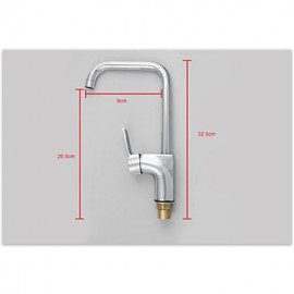 Deck Mounted Soild Brass Chrome Finished Rotatable Spout Single Handle Single Hole Cold And Hot Water Tap Kitchen Tap