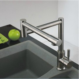 Rotatable Brushed Nickel Kitchen Tap Folding Single Handle Mixer Tap