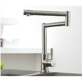 Rotatable Brushed Nickel Kitchen Tap Folding Single Handle Mixer Tap