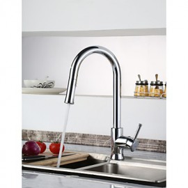 Traditional Solid Brass Single Handle Pull Down Kitchen Tap Chrome