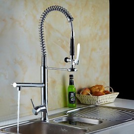 Solid Brass Single Handle Spring Pull Down Kitchen Tap