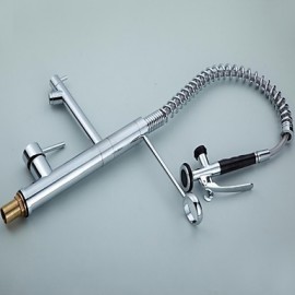 Solid Brass Single Handle Spring Pull Down Kitchen Tap