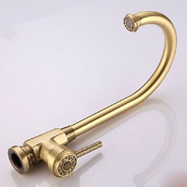 Deck Mounted Single Handle One Hole with Antique Brass Kitchen Tap