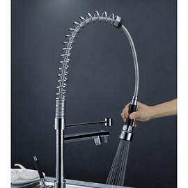 Pull Down Kitchen Sink Tap Swivel Spout Mixer Chrome Finish