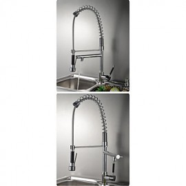 Pull Down Kitchen Sink Tap Swivel Spout Mixer Chrome Finish