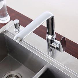 Brass Chrome Finish Kitchen Tap Single Handle Deck Mounted