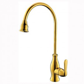 Contemporary Ti-PVD One Hole Single Handle Kitchen Tap