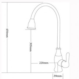 Contemporary Ti-PVD One Hole Single Handle Kitchen Tap