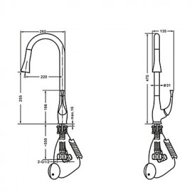 Deck Mounted Single Handle One Hole with Brushed Kitchen Tap