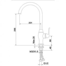 Deck Mounted Single Handle One Hole with Painting Kitchen Tap