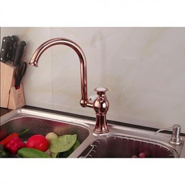 Deck Mounted Single Handle One Hole with Rose Gold Kitchen Tap