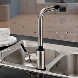 Personalized Contemporary Kitchen Tap Nickel Brushed Finish Single Handle