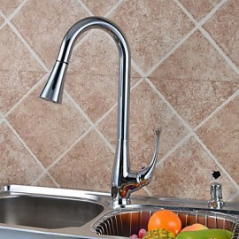 Modern Chromed Copper Pull-Out Sink Tap Water Tap - Silver