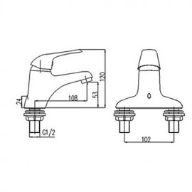 American Standard Deck Mounted Single Handle One Hole with Chrome Kitchen Tap