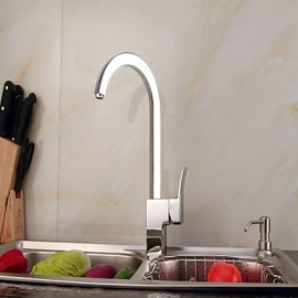 Contemporary Chrome Finish One Hole Single Handle Kitchen Tap